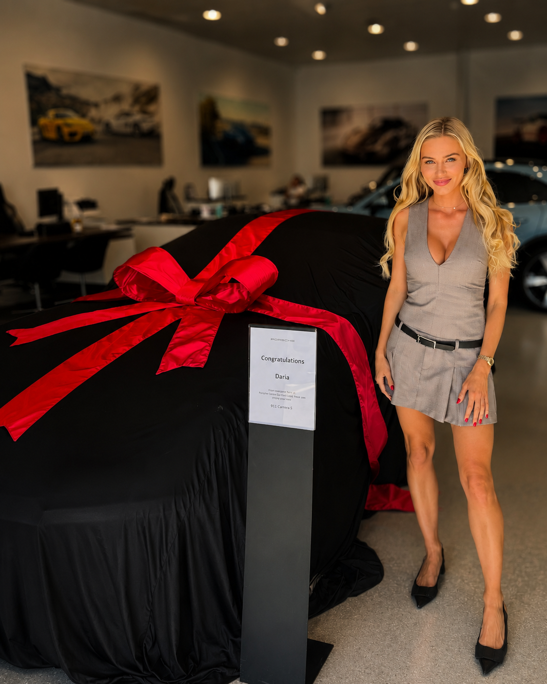 The day the dream became real — collecting the Porsche 911 at the dealership